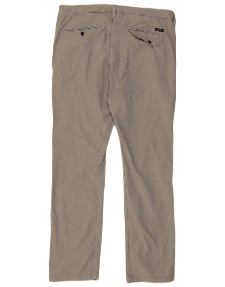 LEE Mens Slim Chino Trousers W36 L32 Grey Cotton