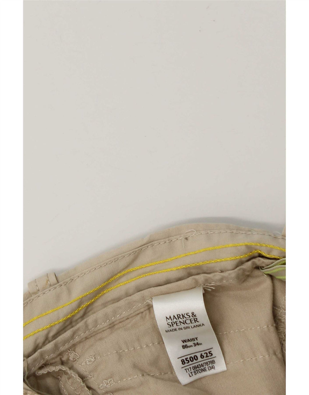 Marks & Spencer Mens Cargo Bermuda Shorts W34 Large Beige Cotton