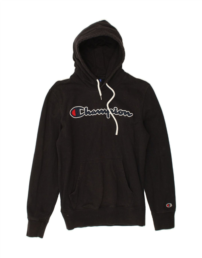 CHAMPION Mens Graphic Hoodie Jumper Medium Black | Vintage Champion | Thrift | Second-Hand Champion | Used Clothing | Messina Hembry 