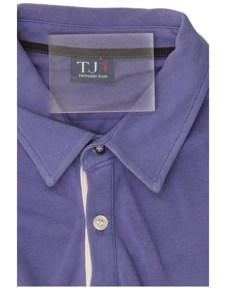 Trussardi Jeans Mens Polo Shirt Large Purple