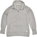 ADIDAS Womens Zip Neck Sweatshirt Jumper UK 16 Large Grey Polyester | Vintage Adidas | Thrift | Second-Hand Adidas | Used Clothing | Messina Hembry 