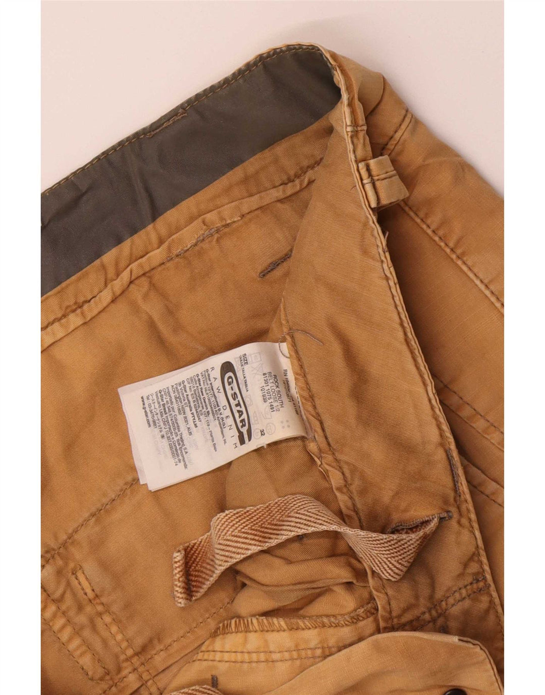 G-Star Mens Graphic Cargo Shorts W32 Medium Beige Cotton