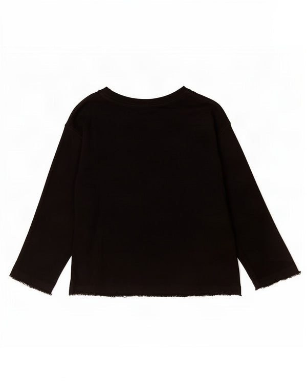 Benetton Womens Top Long Sleeve UK 14 Large Black