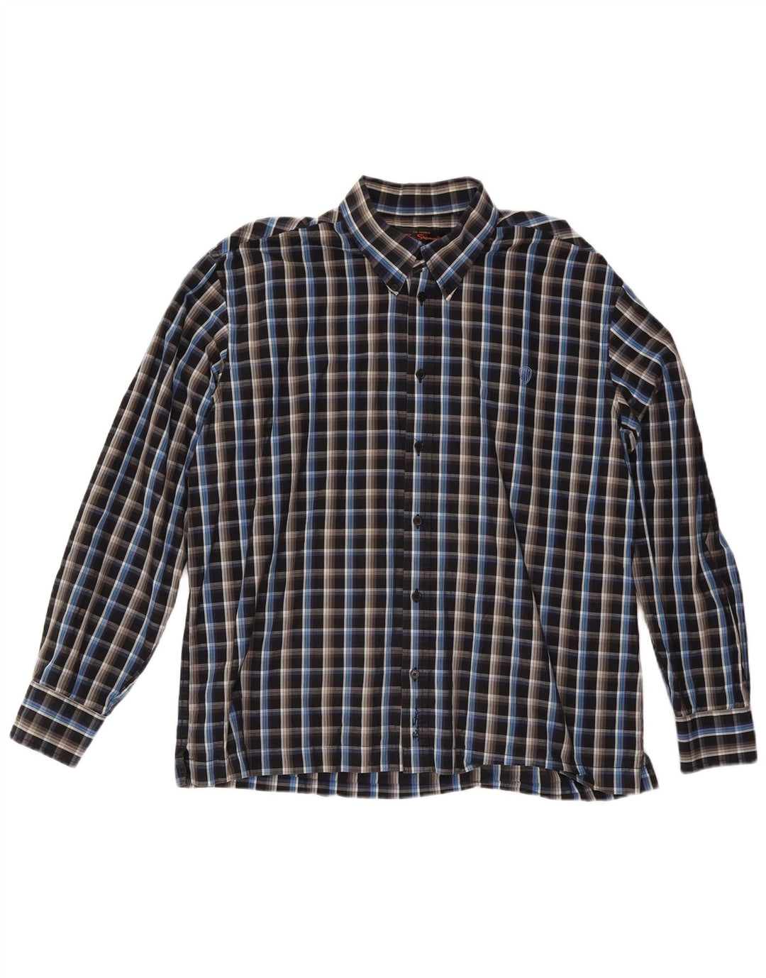 Ben Sherman Mens Shirt 2XL Black Check Cotton