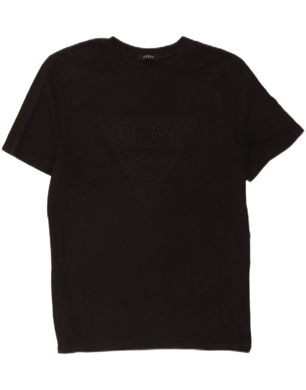 Guess Mens Graphic T-Shirt Top Medium Black