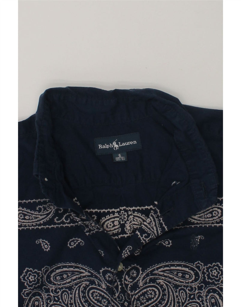 RALPH LAUREN Boys Shirt 5-6 Years Navy Blue Paisley Cotton | Vintage Ralph Lauren | Thrift | Second-Hand Ralph Lauren | Used Clothing | Messina Hembry 