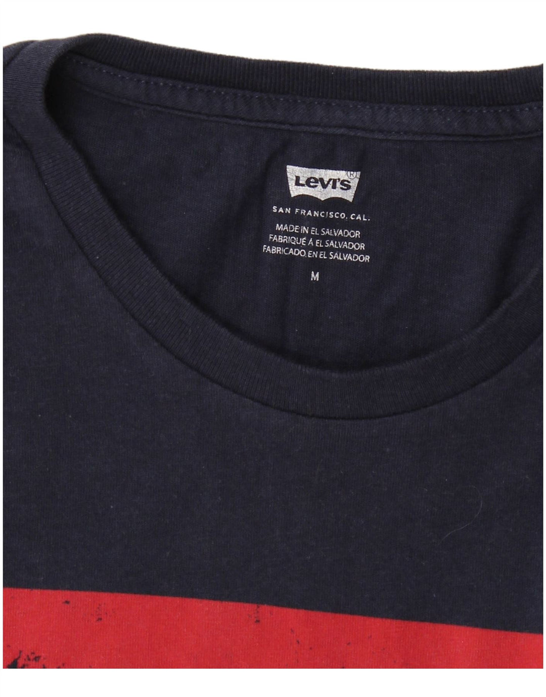 LEVI'S Mens Graphic T-Shirt Top Medium Navy Blue