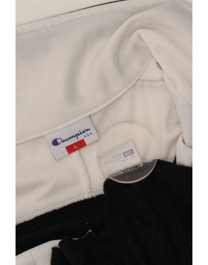 Champion Mens Graphic Tracksuit Top Jacket Large Black Colourblock