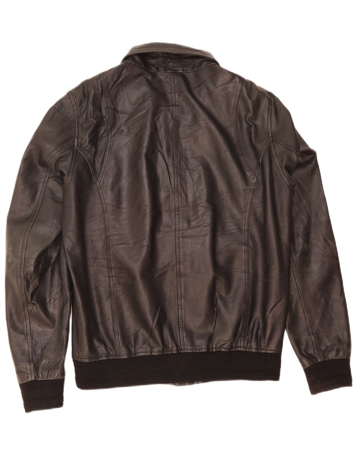 Fred Mello Womens Leather Jacket UK 20 2XL Black Leather