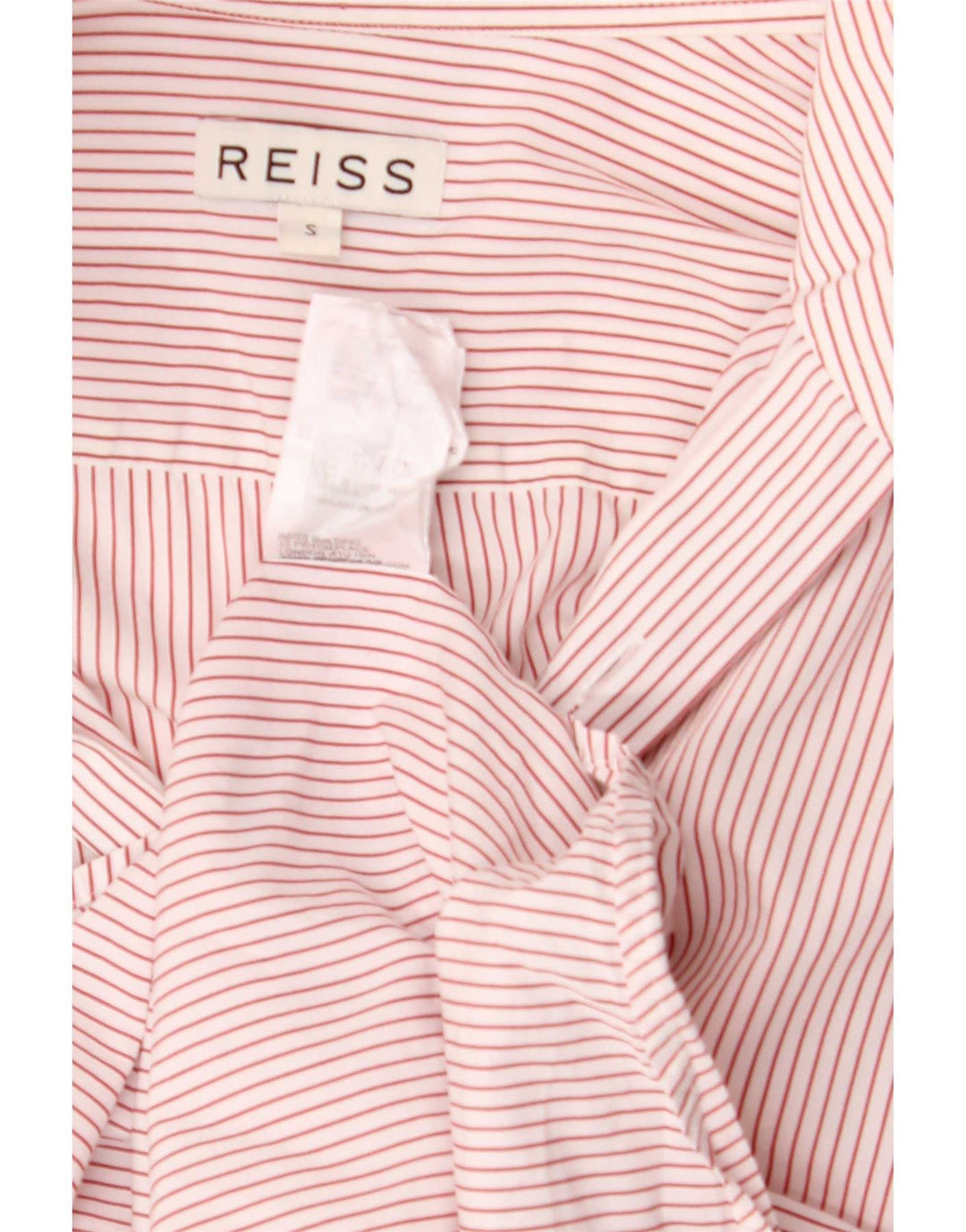 Reiss Mens Shirt Small White Striped Cotton