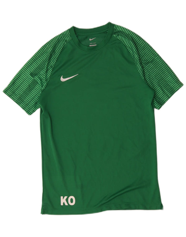 Nike Mens Dri Fit Slim Fit Graphic T-Shirt Top Medium Green Striped