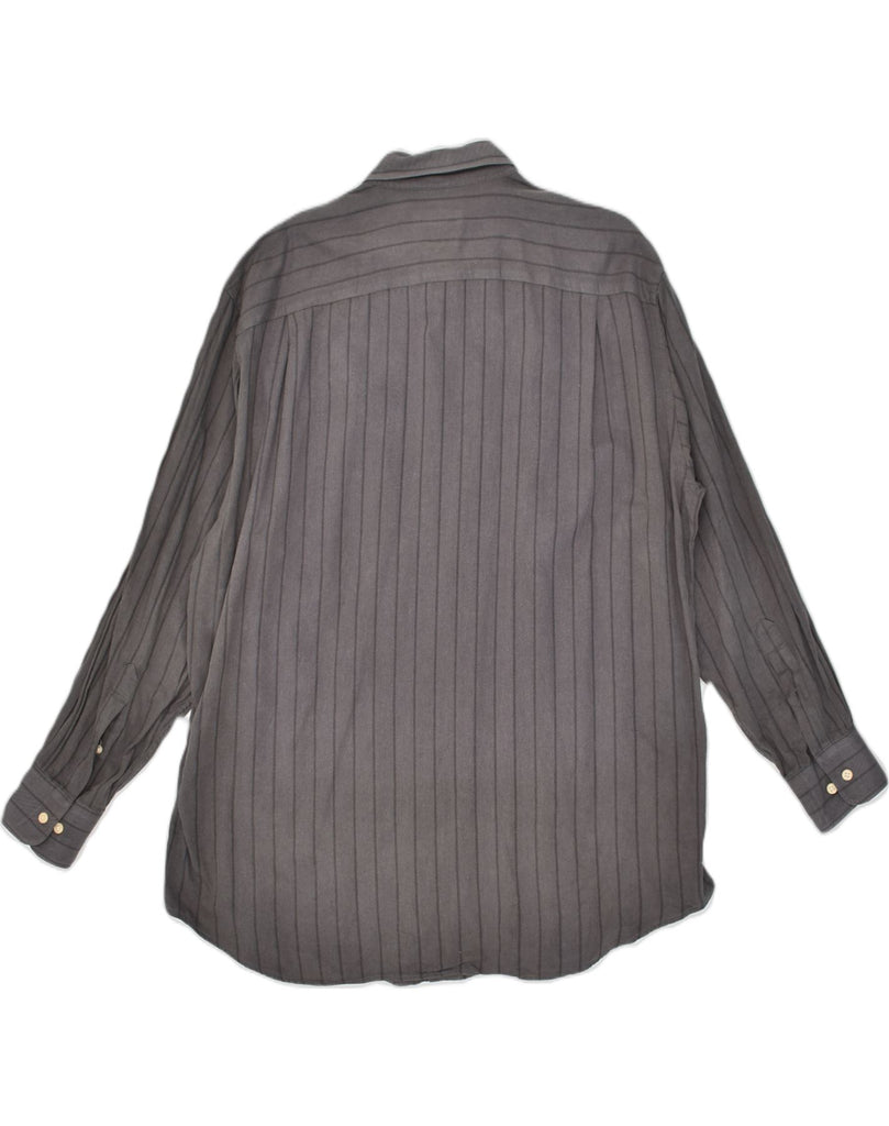 NAUTICA Mens Shirt Size 17 XL Grey Striped Cotton | Vintage Nautica | Thrift | Second-Hand Nautica | Used Clothing | Messina Hembry 