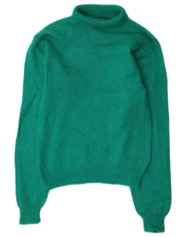Vintage Womens Roll Neck Jumper Sweater UK 10 Small Green
