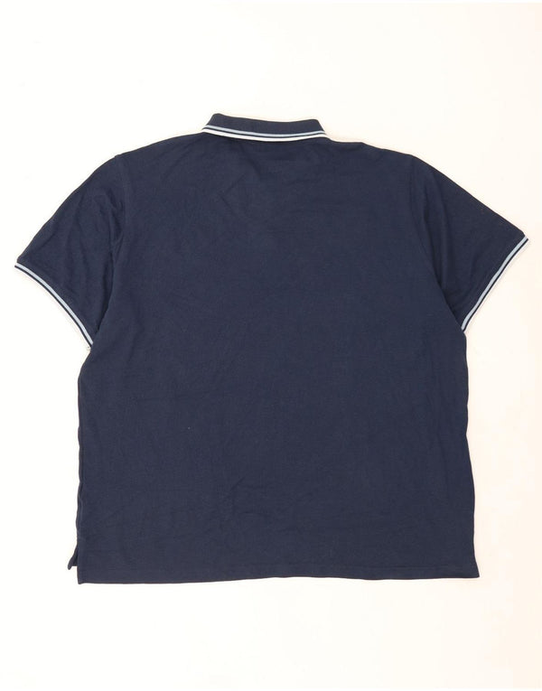 Pierre Cardin Mens Regular Fit Polo Shirt 4XL Navy Blue Striped Cotton