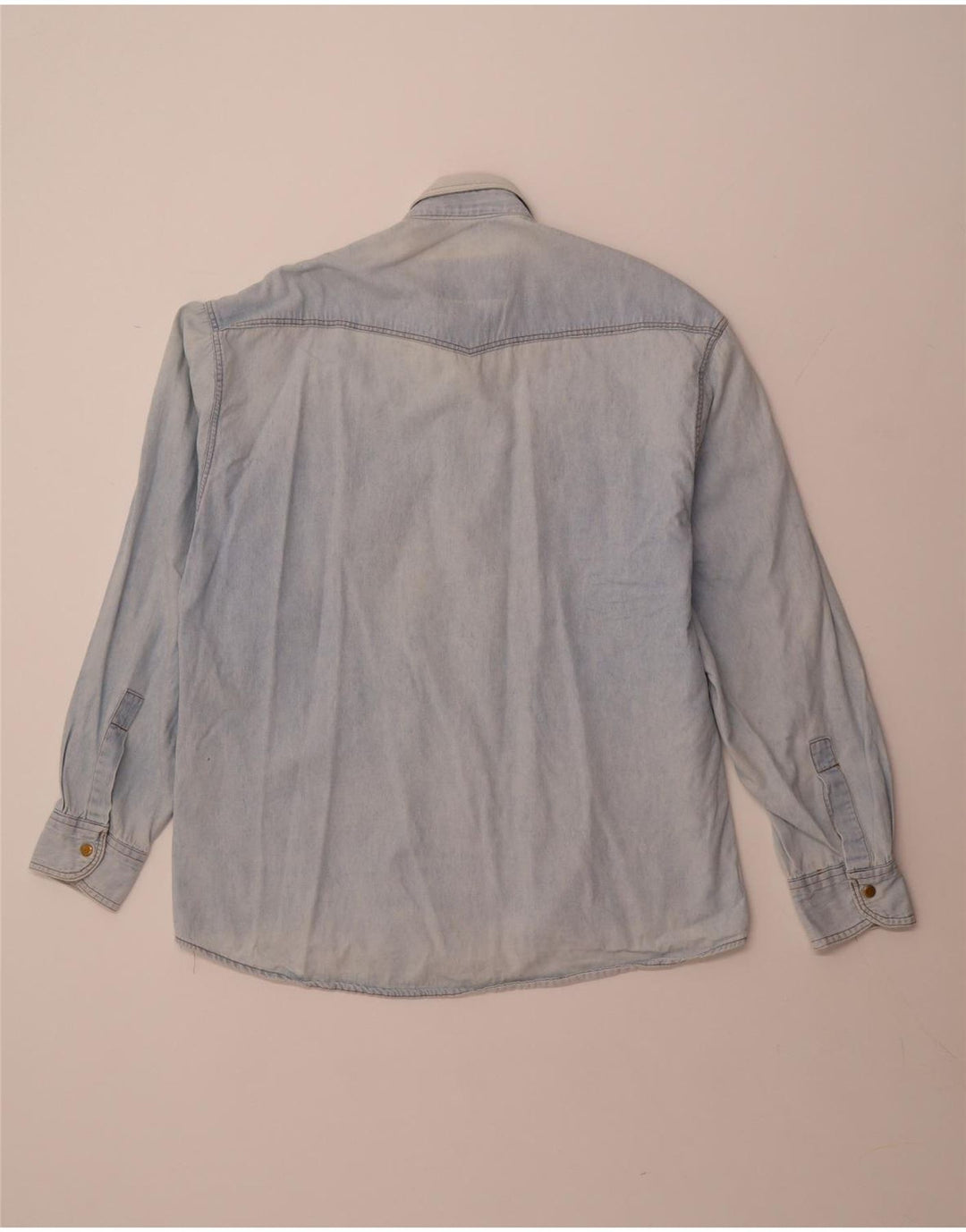 VINTAGE Mens Denim Shirt Medium Blue