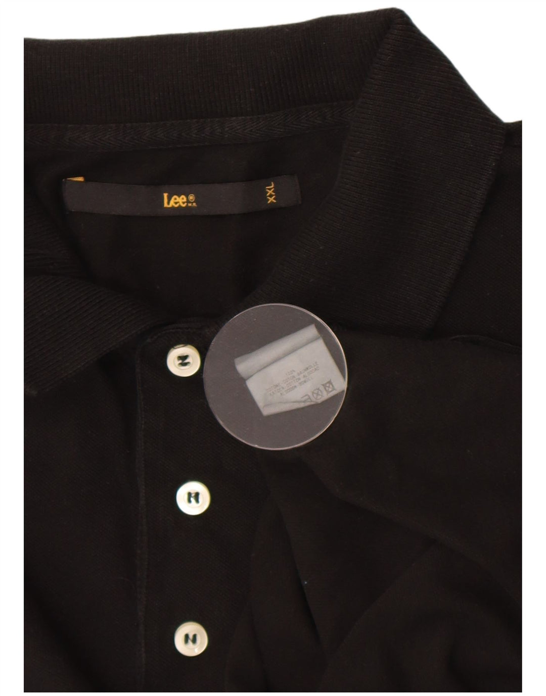 Lee Mens Polo Shirt 2XL Black Cotton