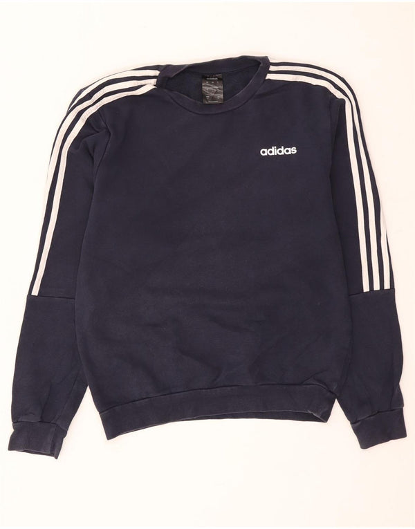 Adidas Mens Sweatshirt Jumper Small Navy Blue Cotton