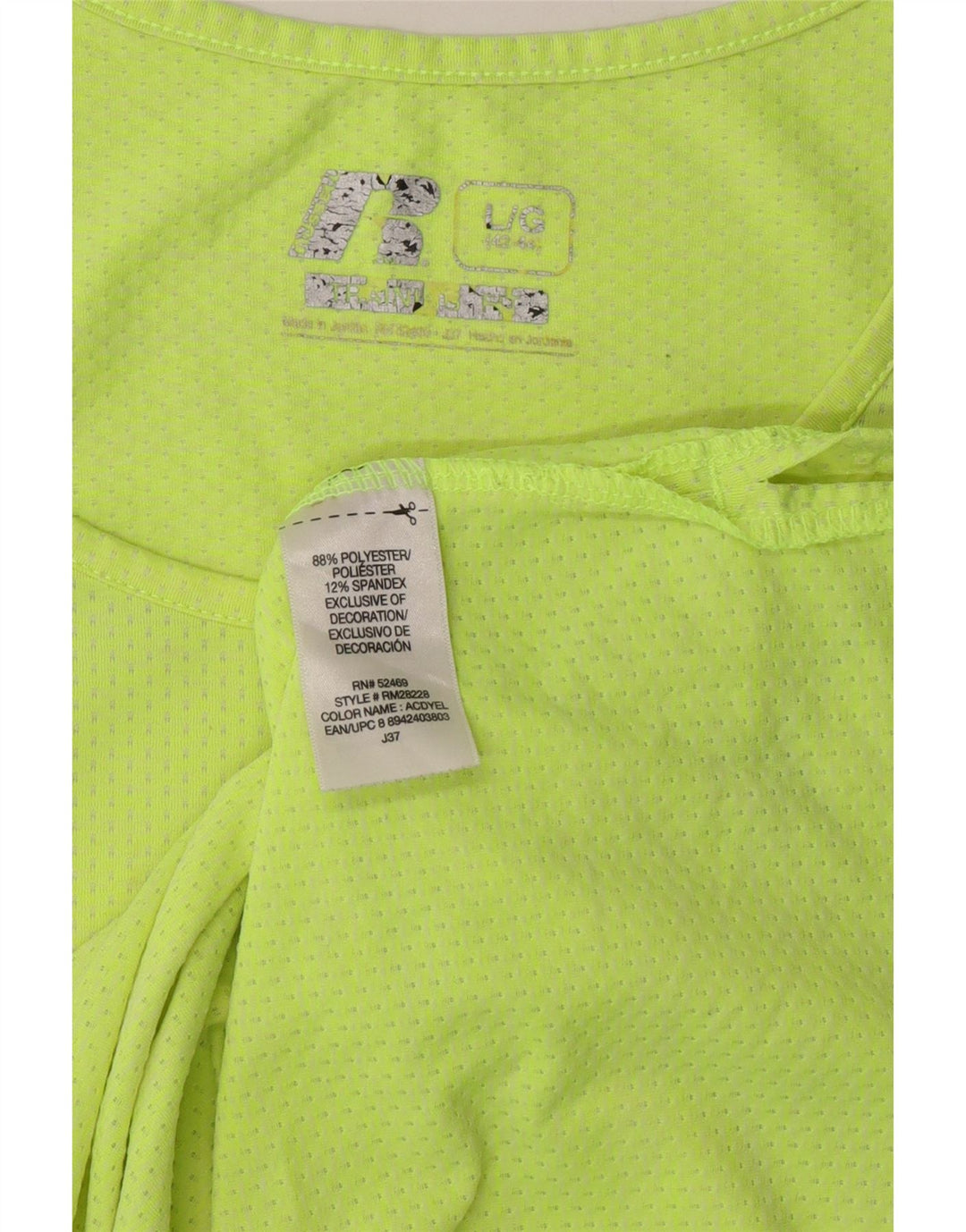 RUSSELL ATHLETIC Mens Vest Top Large Yellow Polyester Vintage Russell Athletic and Second-Hand Russell Athletic from Messina Hembry 