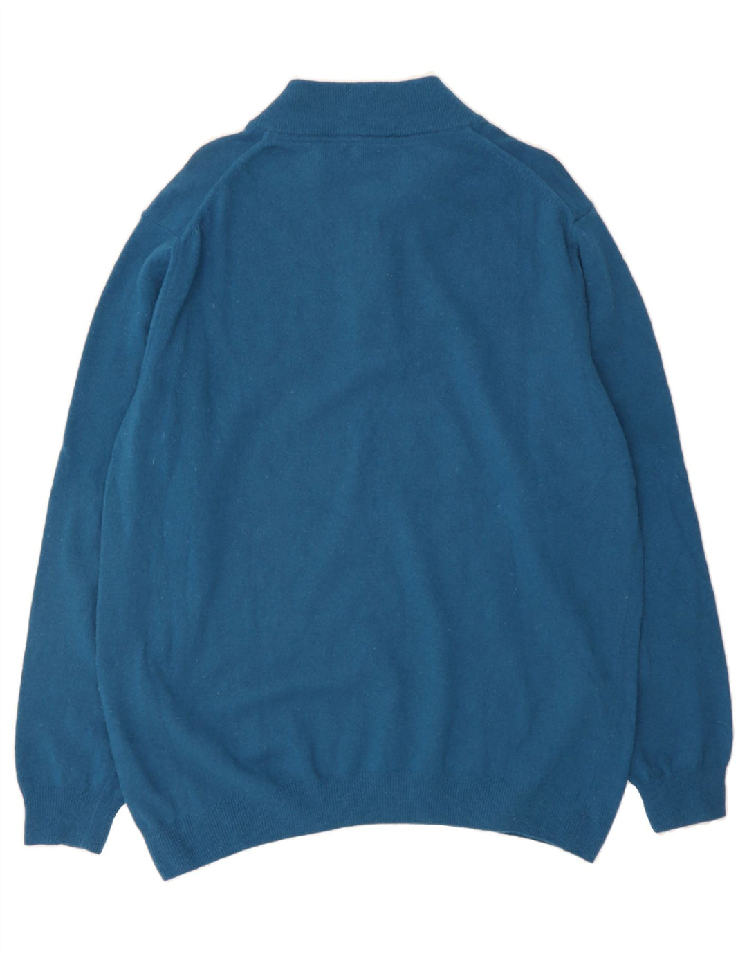 PIERRE CARDIN Mens Zip Neck Jumper Sweater 2XL Blue Wool Vintage Pierre Cardin and Second-Hand Pierre Cardin from Messina Hembry 