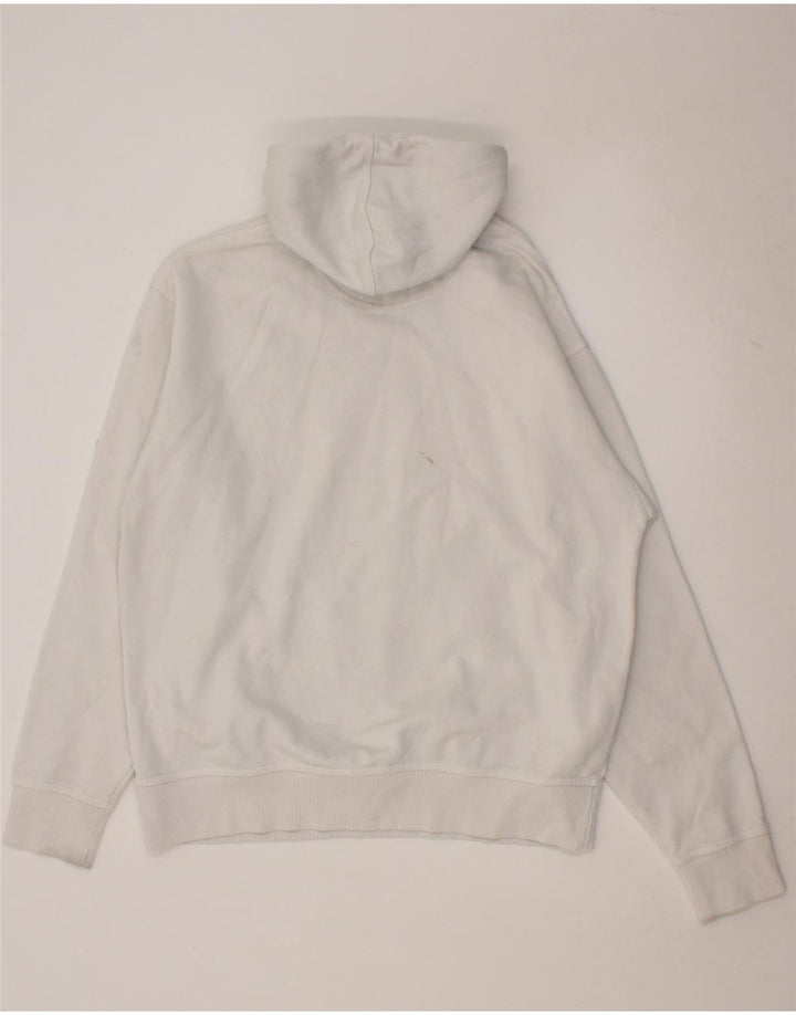 CHAMPION Mens Graphic Hoodie Jumper Large White Cotton Vintage Champion and Second-Hand Champion from Messina Hembry 
