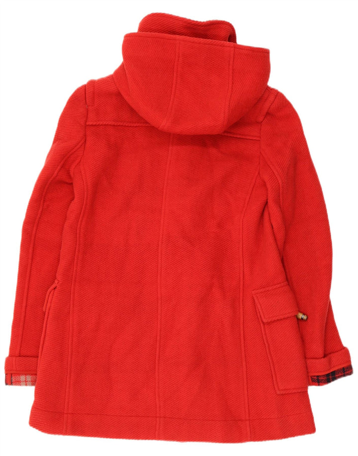 Topshop Womens Hooded Duffle Coat UK 8 Small  Red Wool