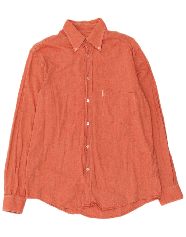 Trussardi Mens Shirt Medium Orange Cotton