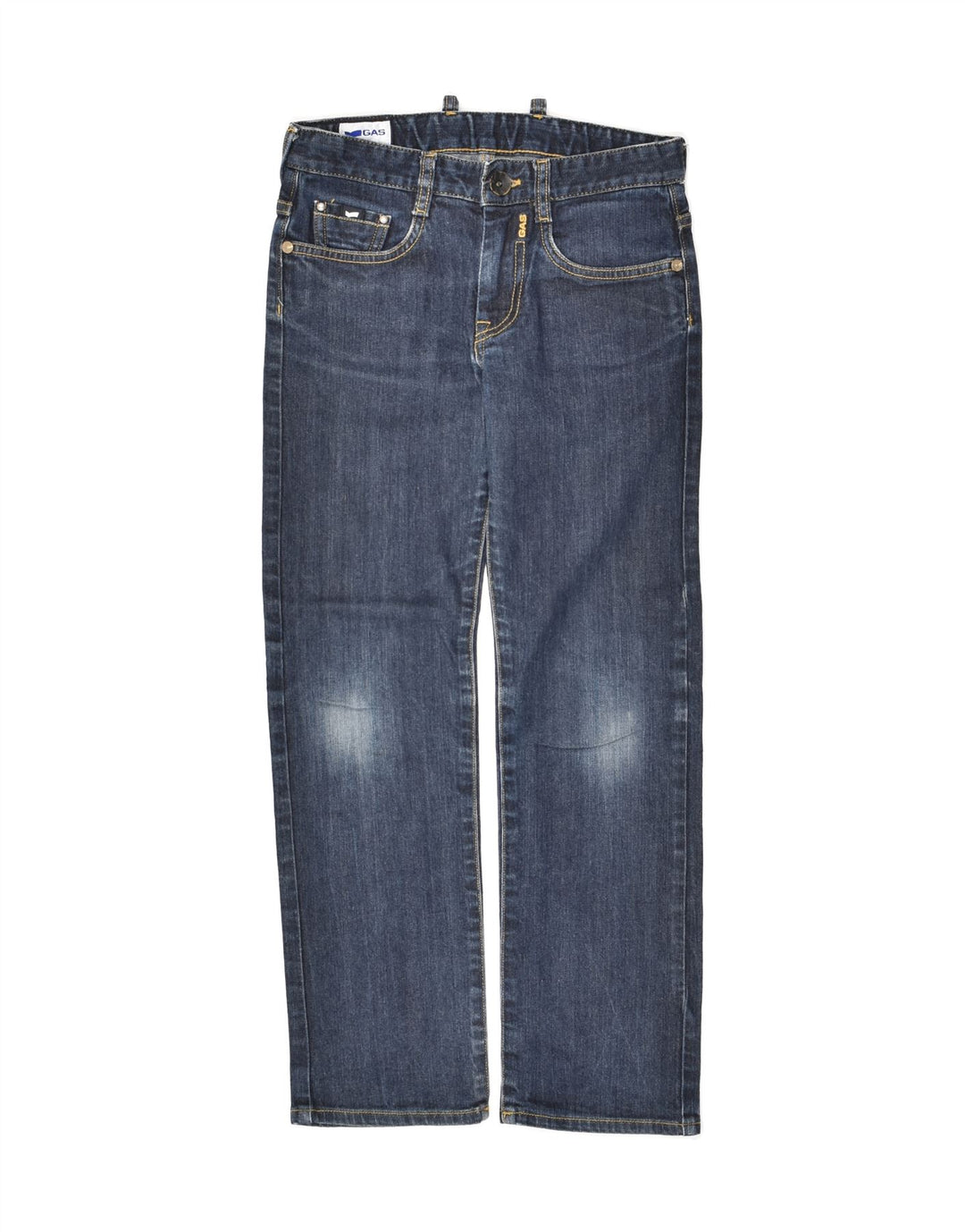 GAS Girls Straight Jeans 7-8 Years W24 L24 Blue Cotton | Vintage Gas | Thrift | Second-Hand Gas | Used Clothing | Messina Hembry 