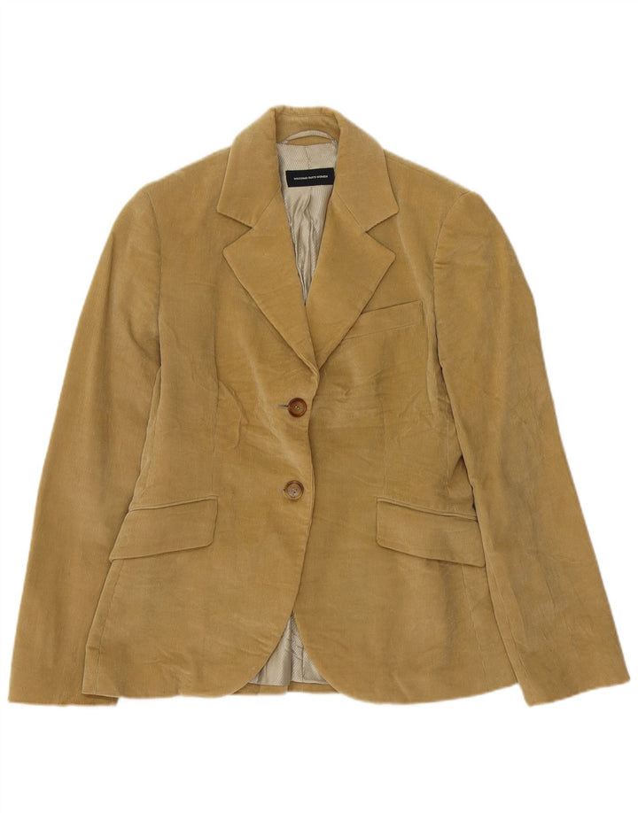 Massimo Dutti Womens 2 Button Corduroy Blazer Jacket EU 42 Large Beige