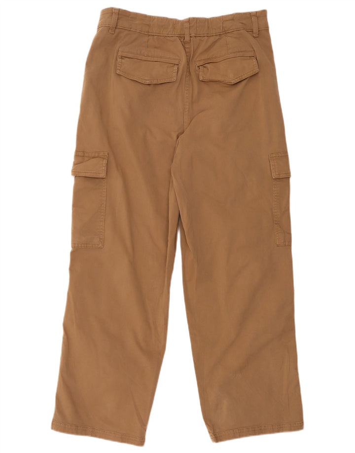 Marks & Spencer Womens Crop Cargo Trousers UK 12 Medium W34 L26 Beige