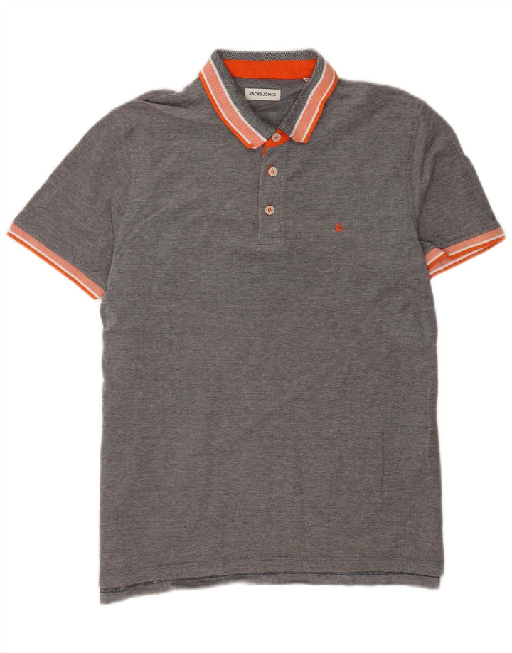 Jack & Jones Mens Polo Shirt XL Grey Cotton