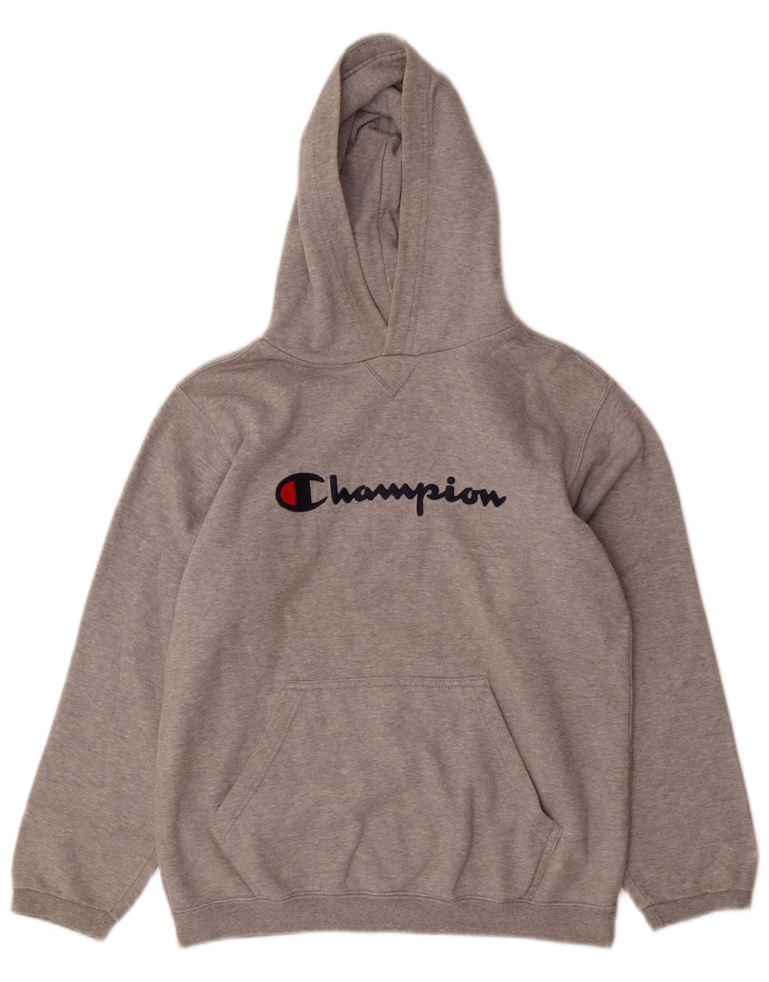 CHAMPION Boys Graphic Hoodie Jumper 11-12 Years Grey Cotton