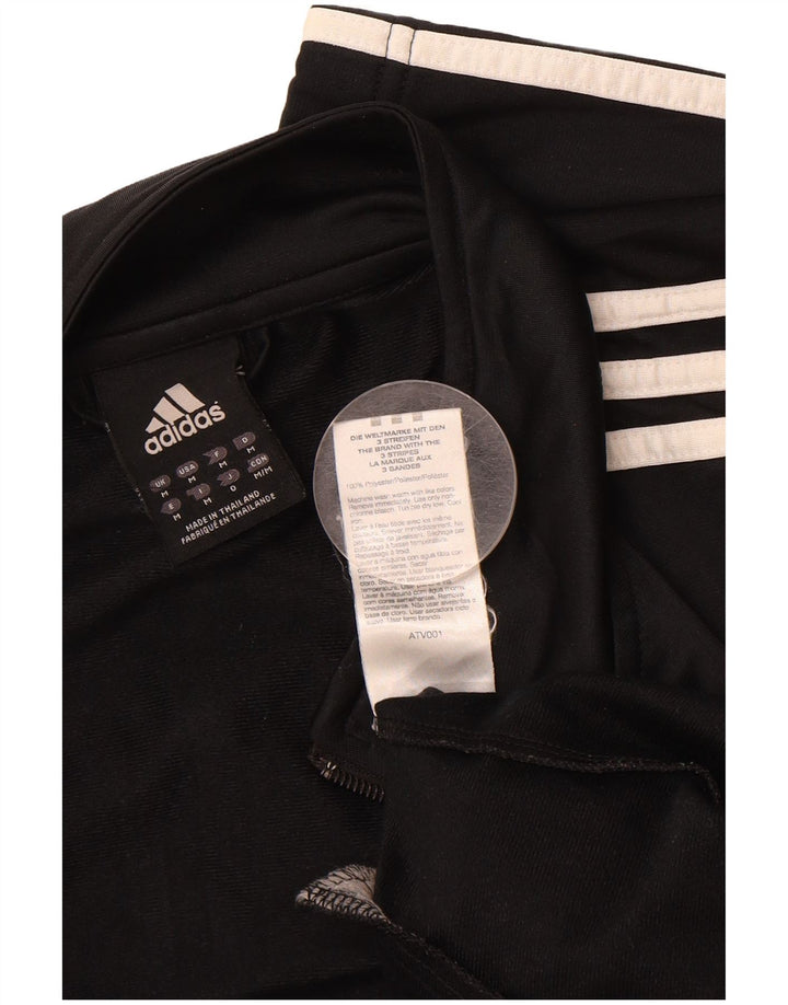 ADIDAS Mens Tracksuit Top Jacket Medium Black Polyester