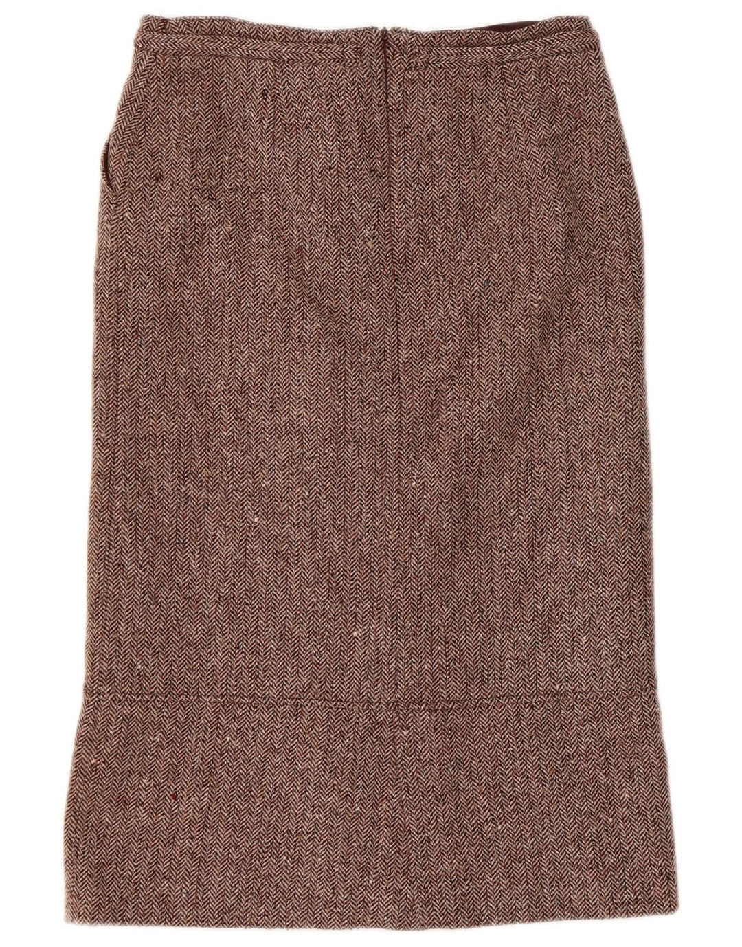 Vintage Womens Straight Skirt EU 38 Medium W30  Burgundy Herringbone Wool
