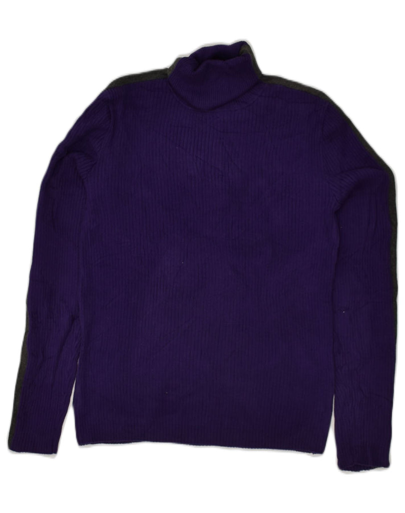 RALPH LAUREN Womens Roll Neck Jumper Sweater UK 12 Medium Purple Cotton | Vintage Ralph Lauren | Thrift | Second-Hand Ralph Lauren | Used Clothing | Messina Hembry 