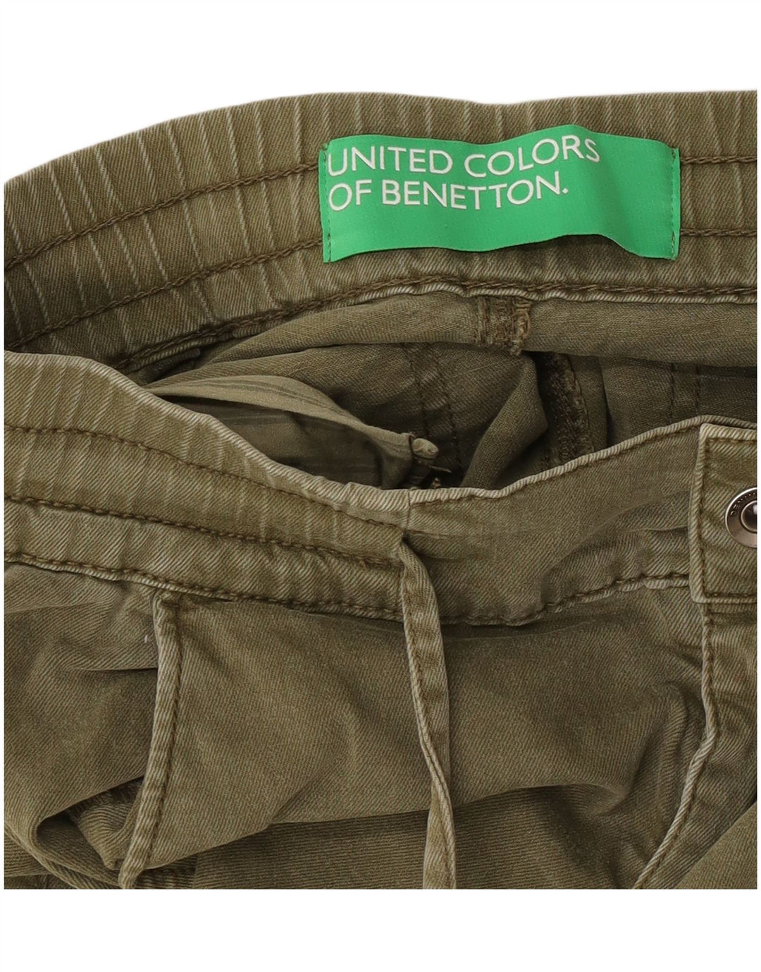 Benetton Womens Joggers Cargo Trousers W30 L25 Khaki