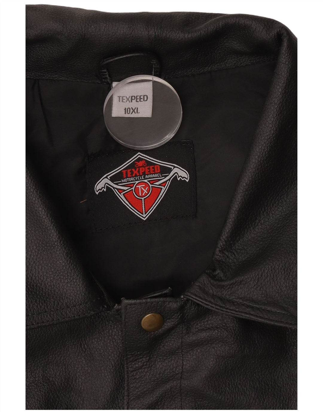 Texpeed Mens Motorcycle Leather Gilet 10XL Black