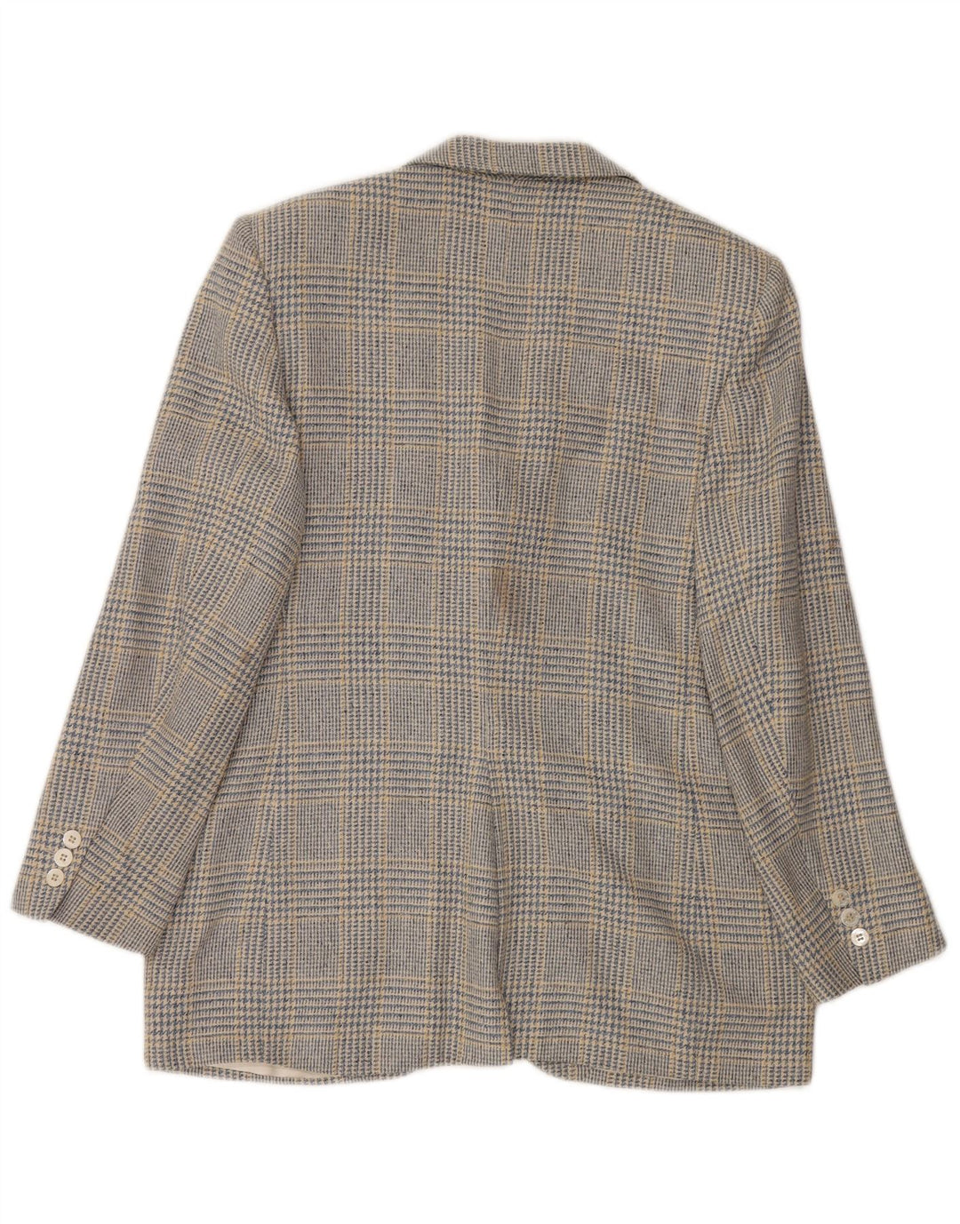 Burberrys Womens 3 Button Blazer Jacket UK 12 Medium Blue Houndstooth