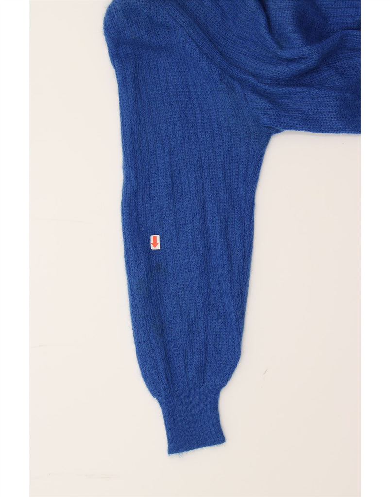 VINTAGE Womens V-Neck Jumper Sweater UK 18 XL Blue Mohair Vintage Vintage and Second-Hand Vintage from Messina Hembry 
