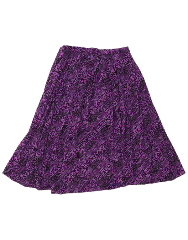 VINTAGE Womens A-Line Skirt W26 Small Purple Paisley
