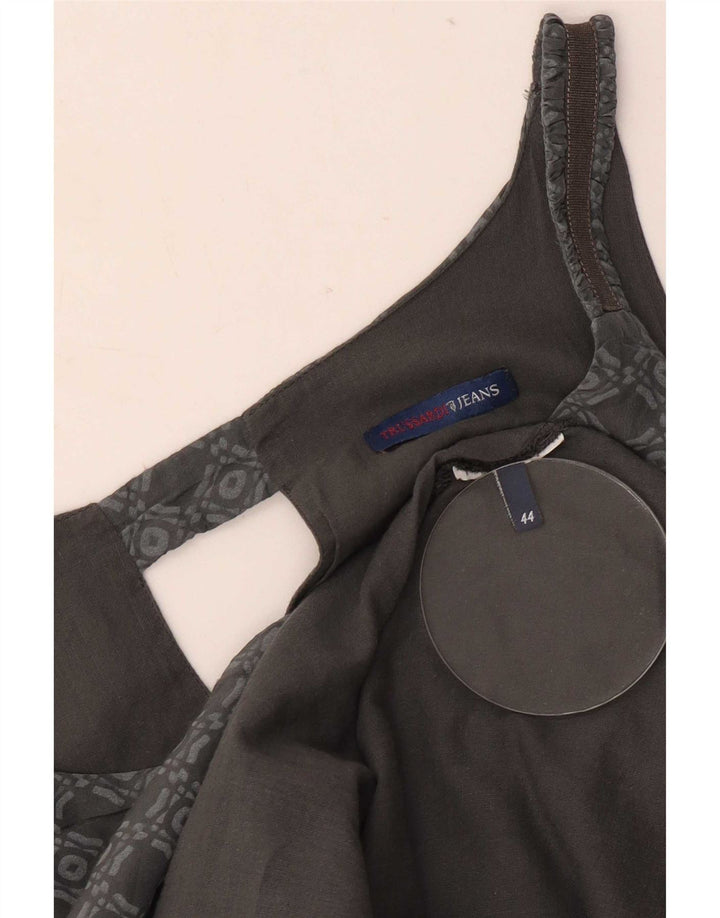 Trussardi Jeans Womens Sundress IT 44 Medium Grey Geometric