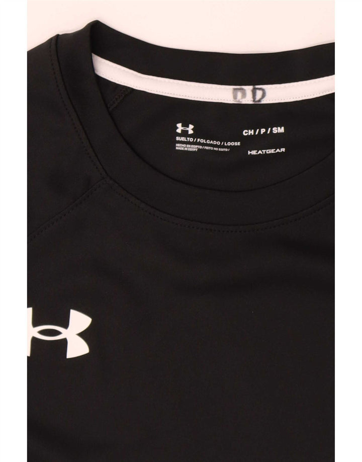 Under Armour Mens Heat Gear T-Shirt Top Small Black Polyester
