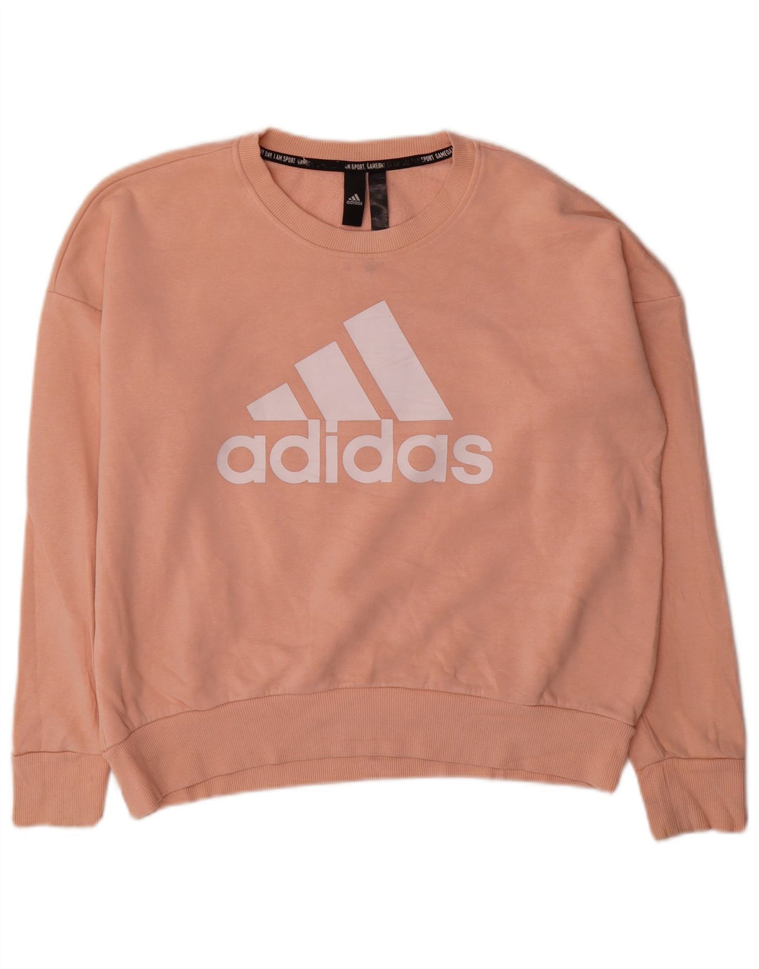 Adidas Womens Graphic Oversized Sweatshirt Jumper UK 12/14 Medium Pink