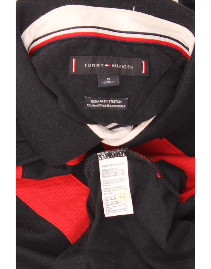 Tommy Hilfiger Mens Regular Fit Polo Shirt Medium Navy Blue Colourblock