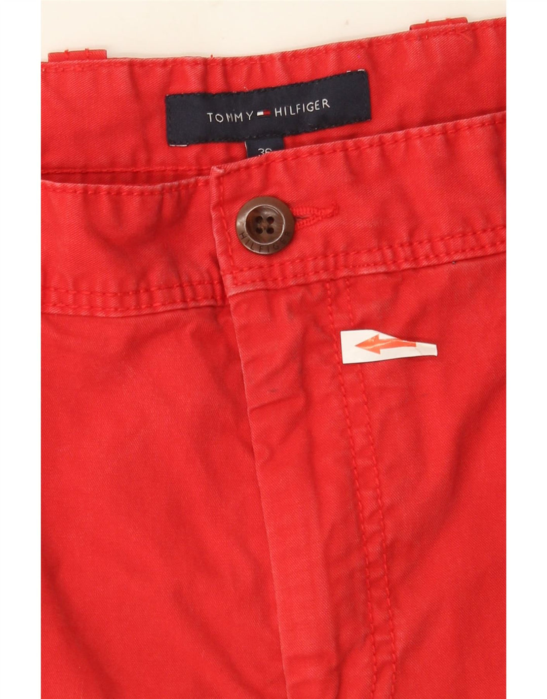 TOMMY HILFIGER Mens Cargo Shorts W36 Large Red Cotton