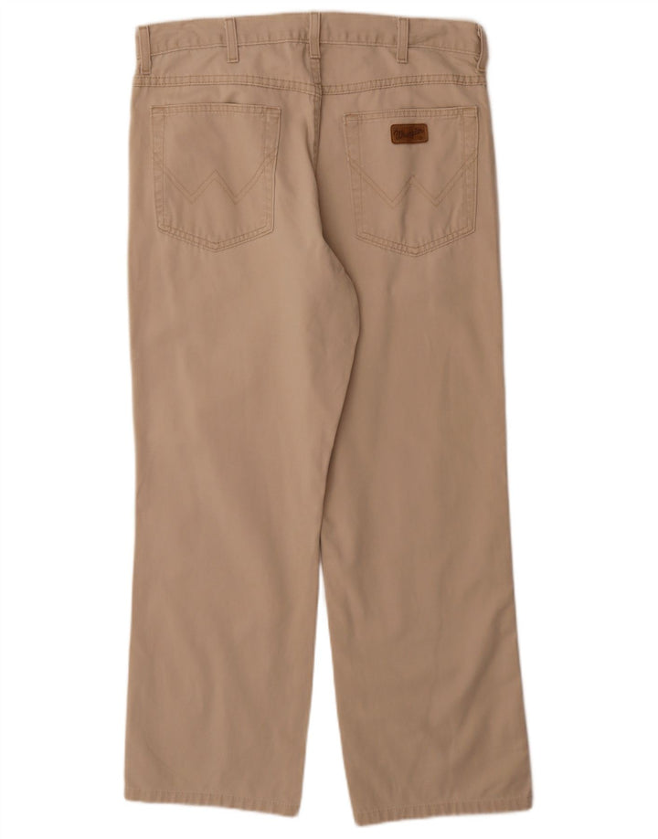 Wrangler Mens Casual Trousers W36 L29 Beige Cotton