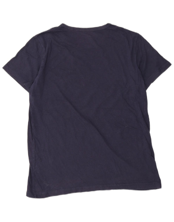 Lyle & Scott Mens T-Shirt Top Large Navy Blue Cotton