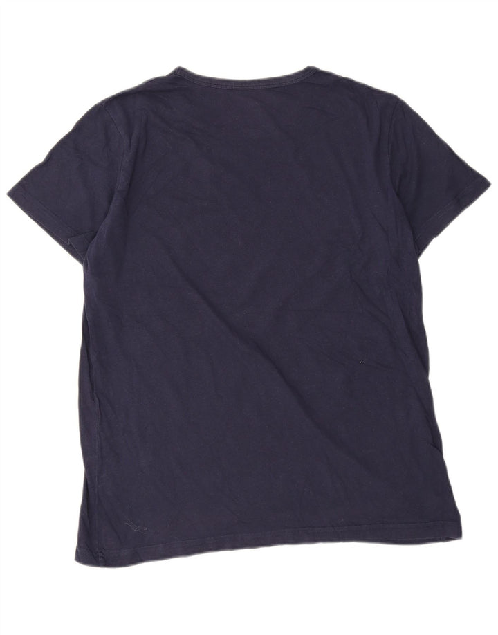 Lyle & Scott Mens T-Shirt Top Large Navy Blue Cotton