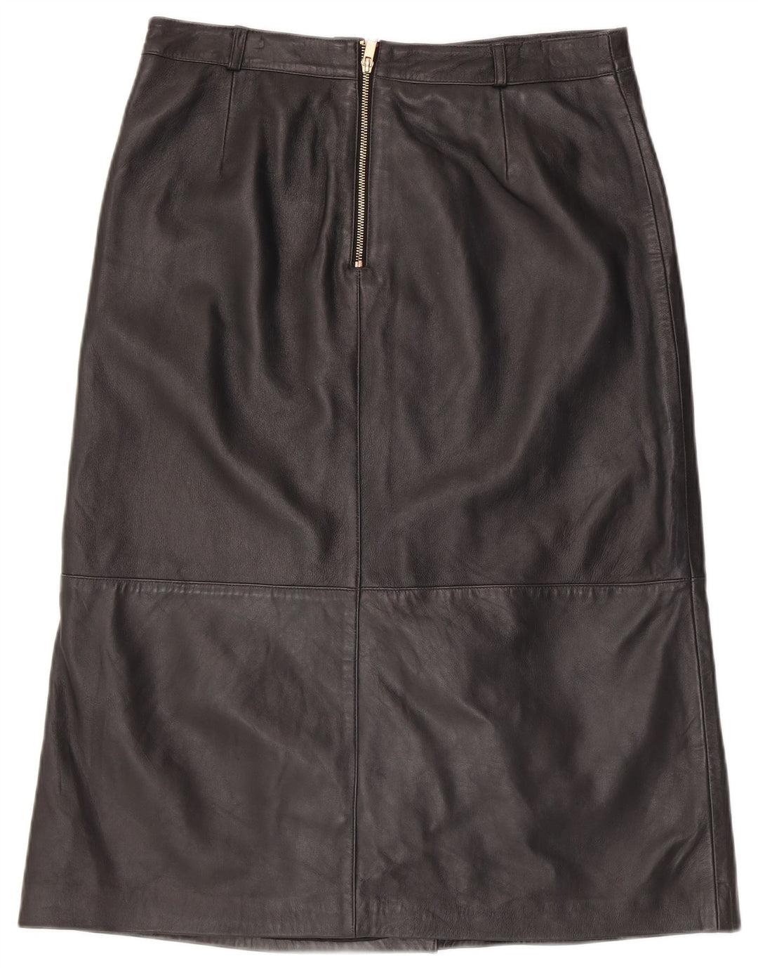 MINT VELVET Womens Leather Skirt UK 14 Large W34  Black Leather