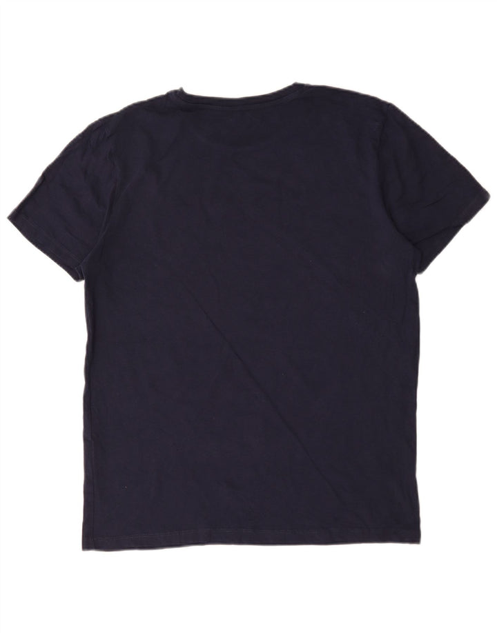 Jack & Jones Mens T-Shirt Top Large Navy Blue Cotton