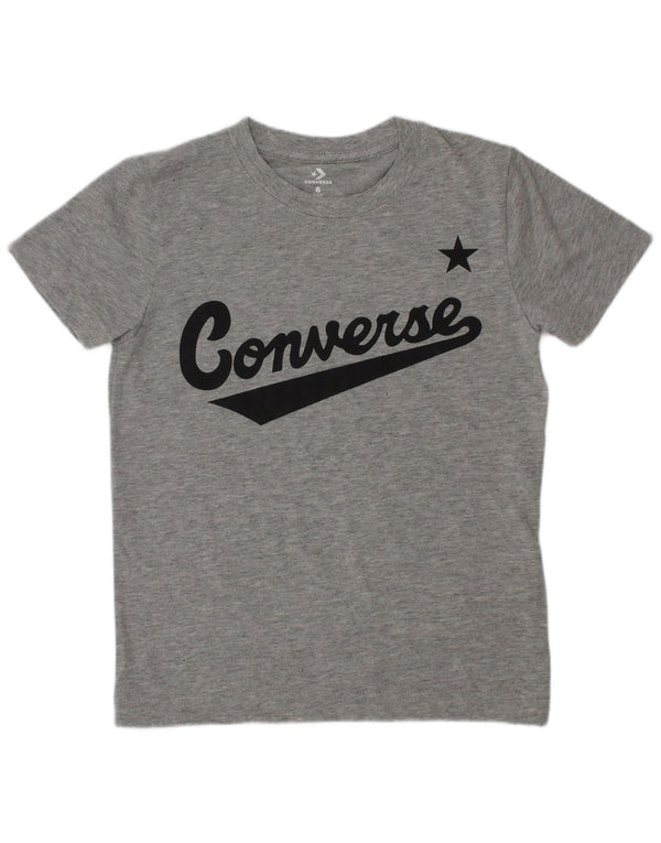 Converse Boys Graphic T-Shirt Top 5-6 Years Medium  Grey Cotton